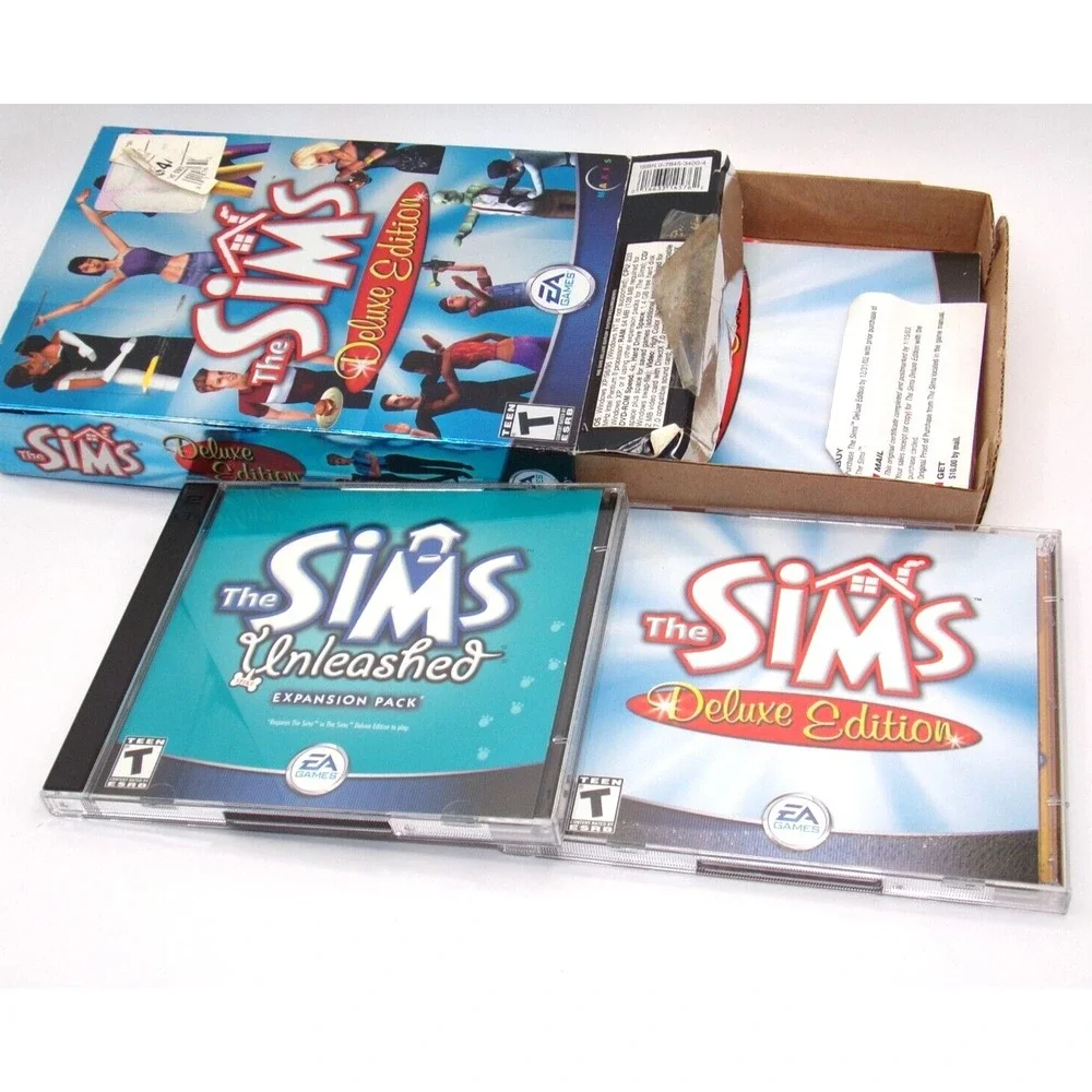 The Sims: Deluxe Edition + The Sims Unleashed Expansion (PC, 2002) EA, Maxis